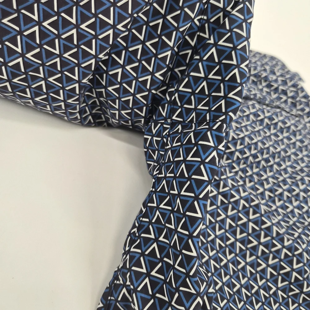 Orlebar Brown Bulldog Garda Swim Shorts Blue/White Geometric Print Tailored Fit - Picture 3 of 13